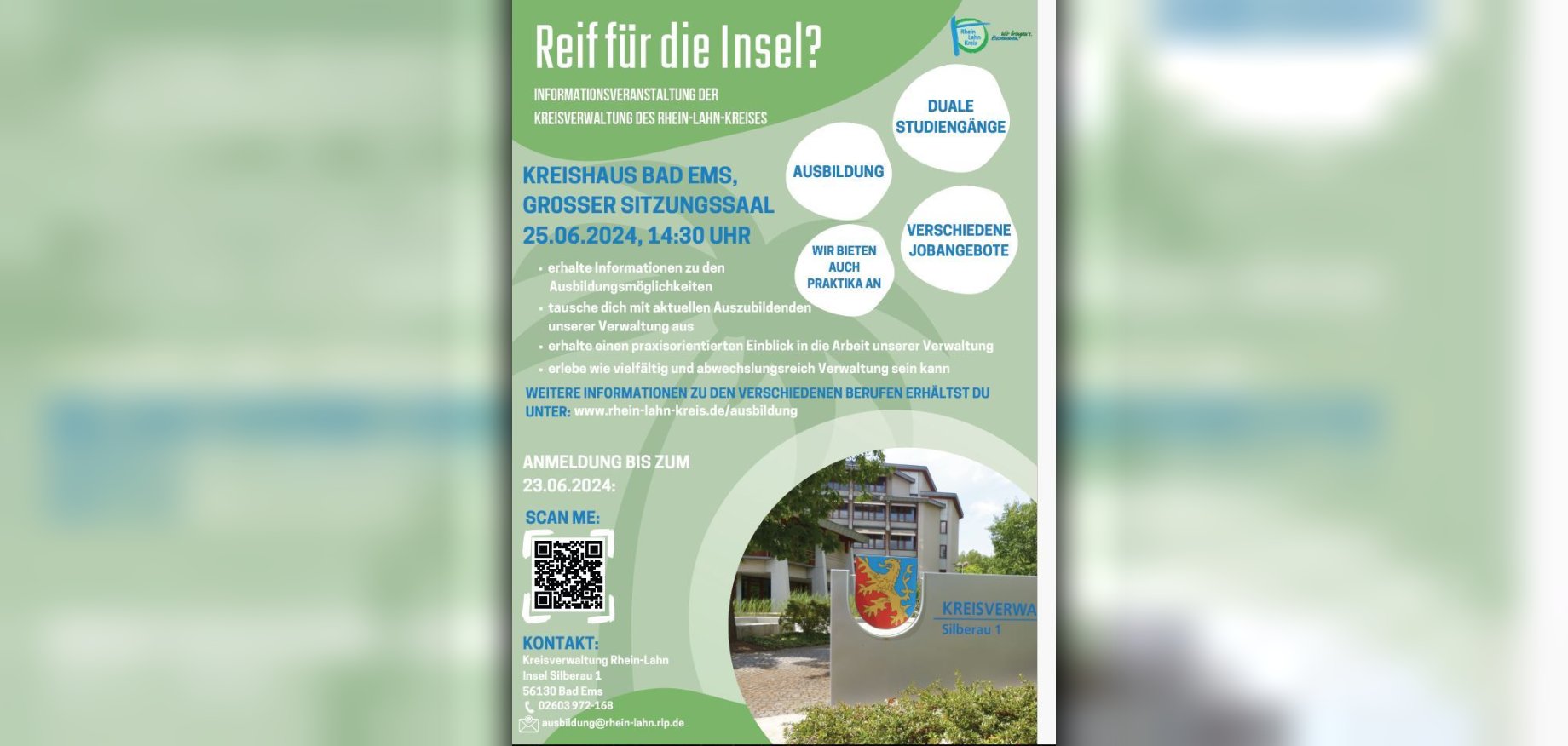 Informationsveranstaltung „Reif für die Insel“ | Rhein-Lahn-Kreis