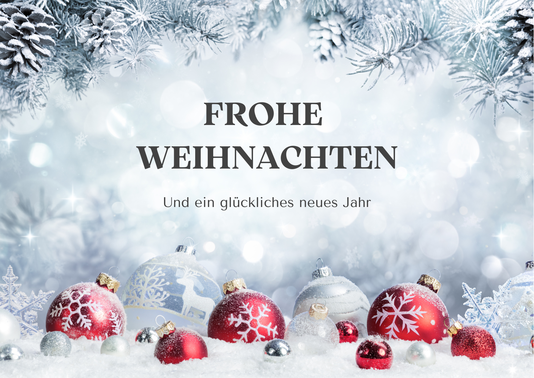 Weiß Rot Weihnachtlich Frohe Weihnachten Grußkarte - 1