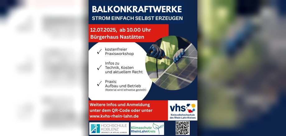 kostenfreier Praxisworkshop Infos zu Technik, Kosten und aktuellem Recht Praxis:Aufbau und Betrieb (Material wird leihweise gestellt) - Insta_Nastätten