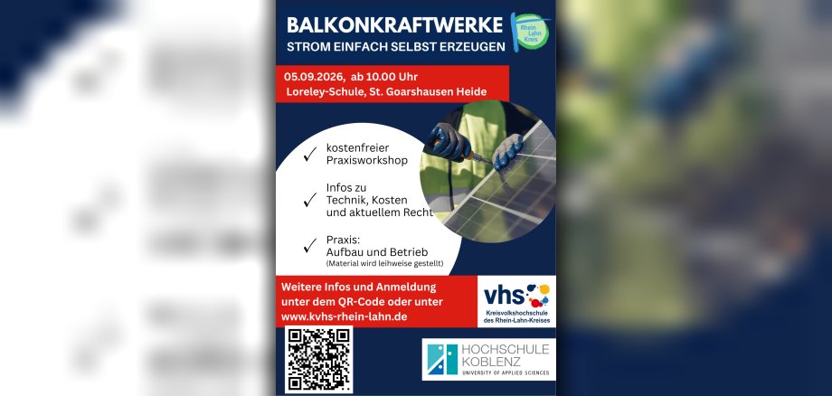kostenfreier Praxisworkshop Infos zu Technik, Kosten und aktuellem Recht Praxis:Aufbau und Betrieb (Material wird leihweise gestellt) - Balkonkraft Diez